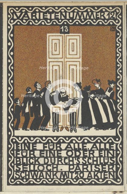 Variety Act 12: One for All, All for One or a Glimpse through the Keyhole (Varietenummer 1..., 1907. Creator: Moritz Jung.