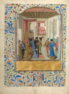 Vasco da Lucena Giving his Work to Charles the Bold, about 1470-1475. Creator: Master of the Jardin de vertueuse consolation