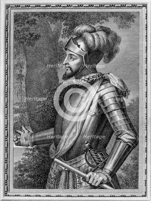 Vasco Núñez de Balboa (1475-1519) From Retratos de los Españoles ilustres, 1791. Artist: Anonymous  
