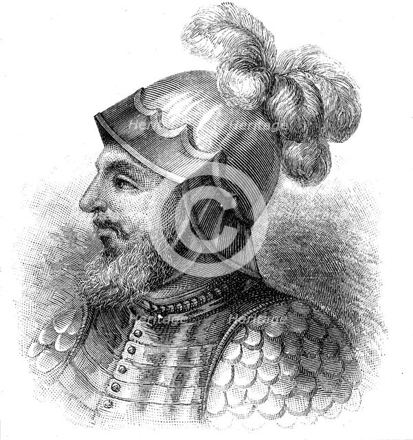 Vasco Nunez de Balboa (1475-1529), Spanish explorer, late 19th century. Artist: Unknown