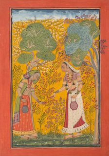 Vasanti Ragini, Page from a Ragamala Series (Garland of Musical Modes) , ca. 1710. Creator: Unknown