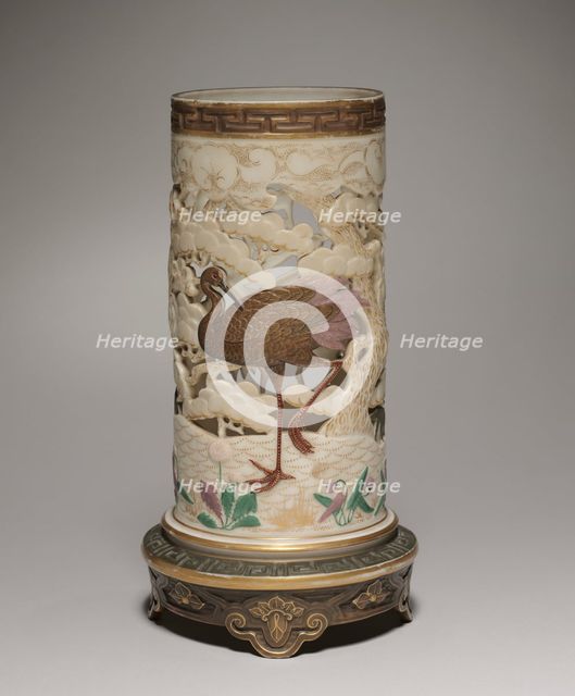 Vase, 1873. Creator: Worcester Porcelain Factory (British); James Hadley (British), probably by.