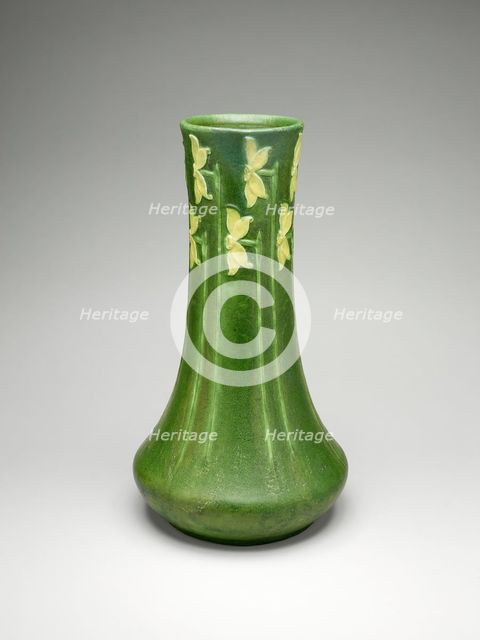 Vase, 1903/9. Creators: Grueby Faience Company, George Prentiss Kendrick, Eva Russell.