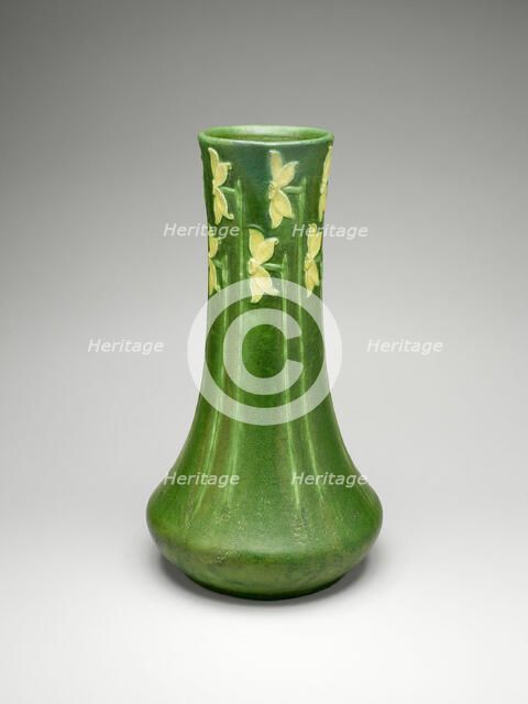 Vase, 1903/9. Creators: Grueby Faience Company, George Prentiss Kendrick, Eva Russell.