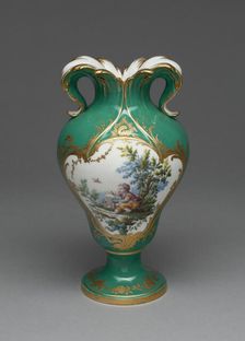Vase (Vase à oreilles), Sèvres, c. 1756. Creators: Sèvres Porcelain Manufactory, Jean-Claude Deplessis, André-Vincent Vieillard