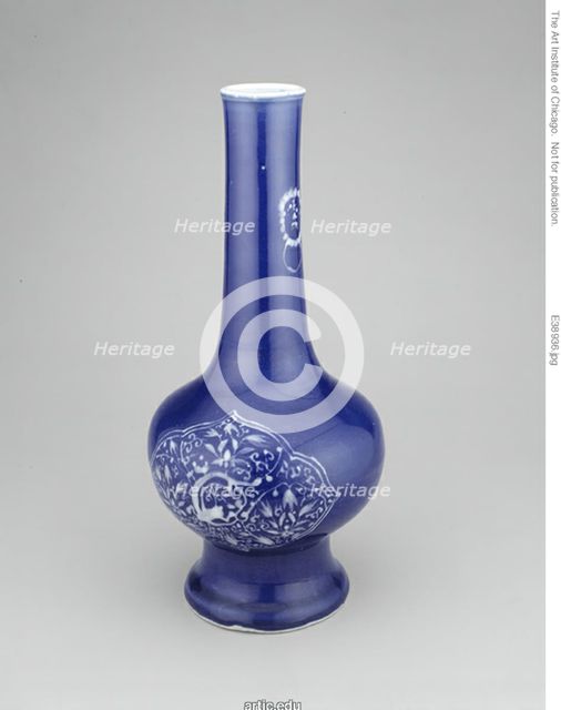 Vase with Mock Animal Mask Ring Handles and Hexagonal Panels..., Ming or Qing dynasty, c.17th cent. Creator: Unknown.