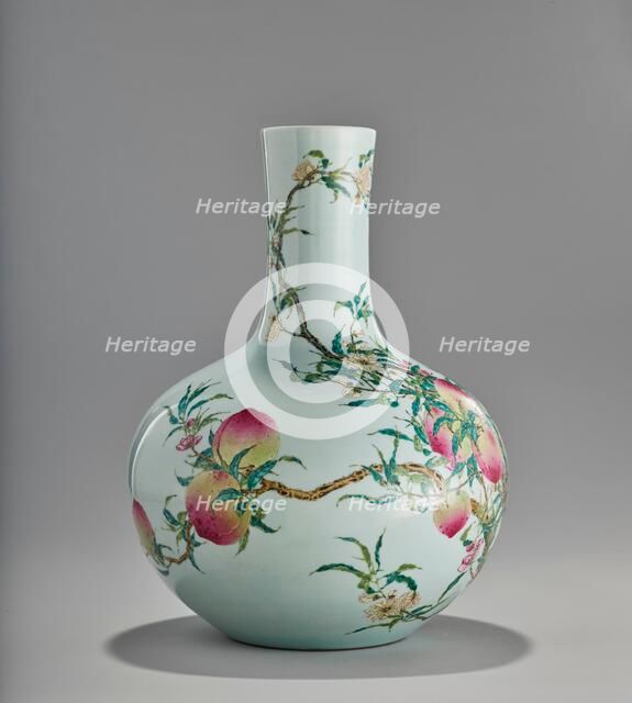Vase with nine peach design, 1736-1795. Creator: Unknown.