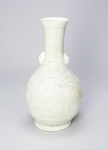 Vase with Ox Masks and Upright and Curling Leaves, Southern Song dynasty (1127-1279). Creator: Unknown