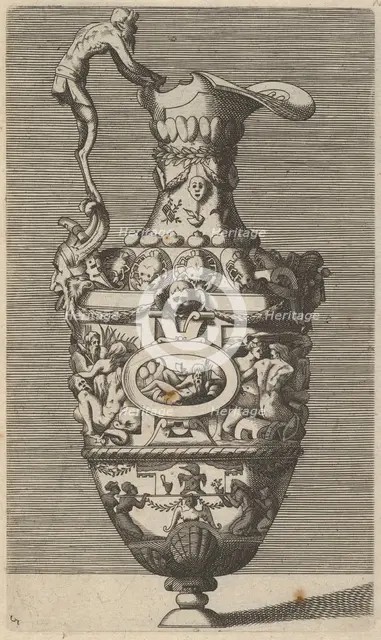 Vase with a River God in an Oval Medallion, 17th century (late). Creator: Rene Boyvin.