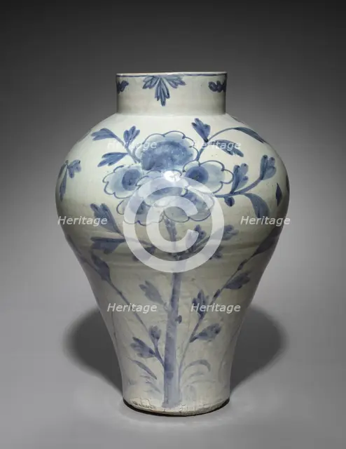 Vase with Bird and Flower Design, 1800s-1900s. Creator: Unknown.