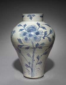 Vase with Bird and Flower Design, 1800s-1900s. Creator: Unknown