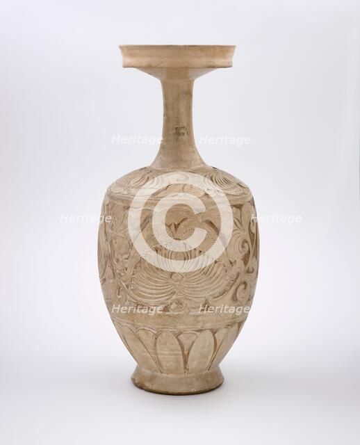 Vase with carved peony scrolls, about 1000. Creator: Unknown.