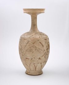 Vase with carved peony scrolls, about 1000. Creator: Unknown