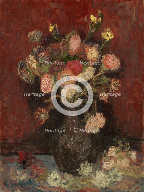 Vase with Chinese asters and gladioli, 1886. Artist: Gogh, Vincent, van (1853-1890)