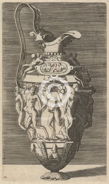 Vase with Dancing Women and Satyrs, 17th century (late). Creator: Rene Boyvin.