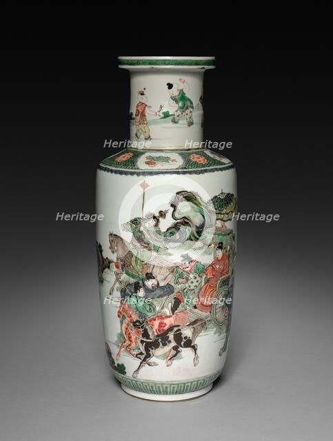 Vase with Decoration of Figures in Chariots, 1622-1722. Creator: Unknown.