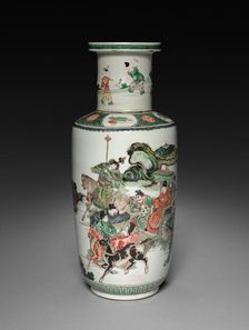 Vase with Decoration of Figures in Chariots, 1622-1722. Creator: Unknown