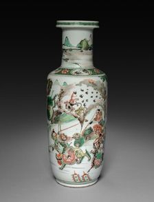 Vase with Decoration of Horsemen, 1622-1722. Creator: Unknown