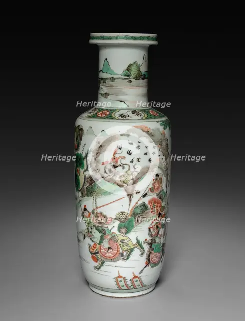 Vase with Decoration of Horsemen, 1622-1722. Creator: Unknown.