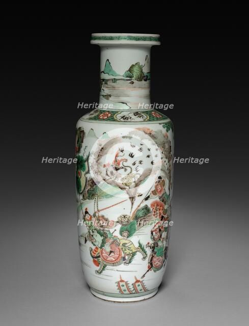 Vase with Decoration of Horsemen, 1622-1722. Creator: Unknown.