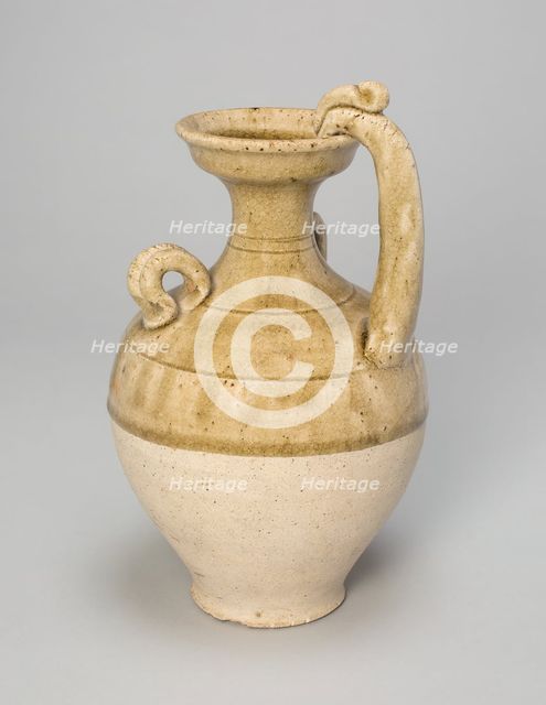 Vase with Dragon-Shaped Handle and Two Loop Handles, Sui dynasty (581-618). Creator: Unknown.
