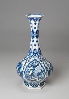 Vase with Figures, Landscape, and Auspicious Symbols, Qing dynasty, Kangxi period (1662-1722). Creator: Unknown