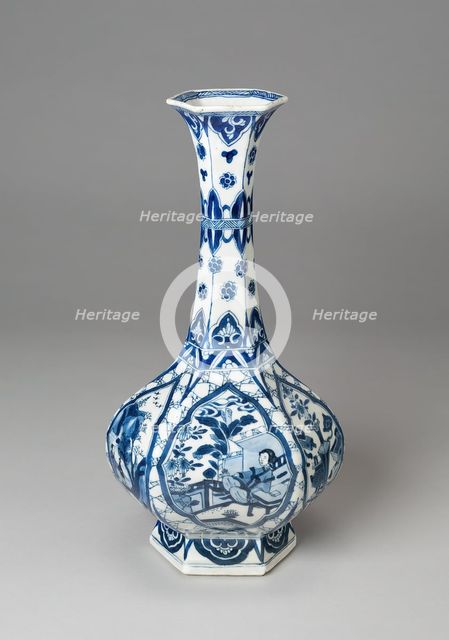 Vase with Figures, Landscape, and Auspicious Symbols, Qing dynasty, Kangxi period (1662-1722). Creator: Unknown.