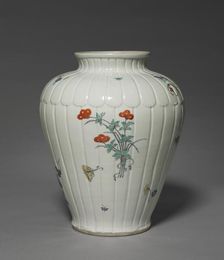 Vase with Floral, Insect, Bird, and Chinese Designs: Kakiemon Type, late 17th century. Creator: Unknown