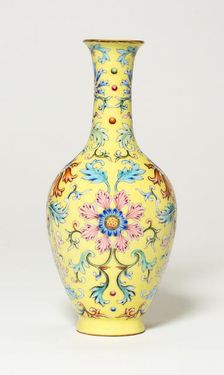 Vase with Floral Scrolls, Qing dynasty (1644-1911), Qianlong reign mark and period (1736-1795). Creator: Unknown