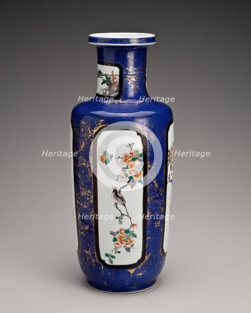 Vase with flower and bird panels, 1662-1722. Creator: Unknown.