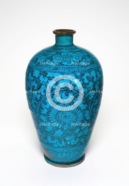 Vase with Flowers and Vines, Ming dynasty (1368-1644). Creator: Unknown.