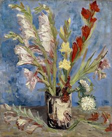Vase with gladioli and China asters, 1886. Artist: Gogh, Vincent, van (1853-1890)