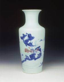 Vase with landscape, Yongzheng period, Qing dynasty, China, 1731. Creator: Unknown