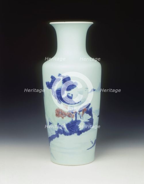 Vase with landscape, Yongzheng period, Qing dynasty, China, 1731. Creator: Unknown.