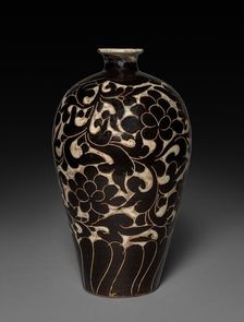 Vase with Peony Decoration: Cizhou ware, 11th-12th Century. Creator: Unknown
