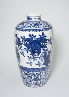 Vase with Pomegranates and Stylized Floral Scrolls, Qing dynasty (1644-1911). Creator: Unknown