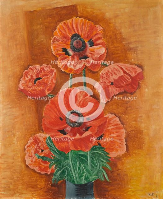 Vase with Poppies, c1930. Creator: Moise Kisling.