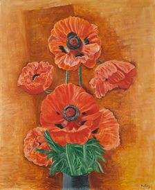 Vase with Poppies, c1930. Creator: Moise Kisling