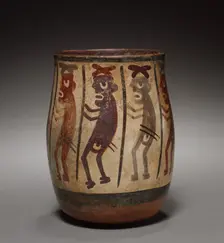 Vase with Procession of Warriors, c. 350-600. Creator: Unknown
