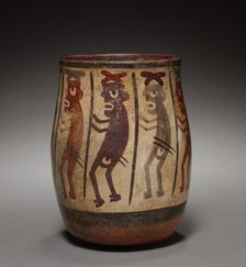 Vase with Procession of Warriors, c. 350-600. Creator: Unknown