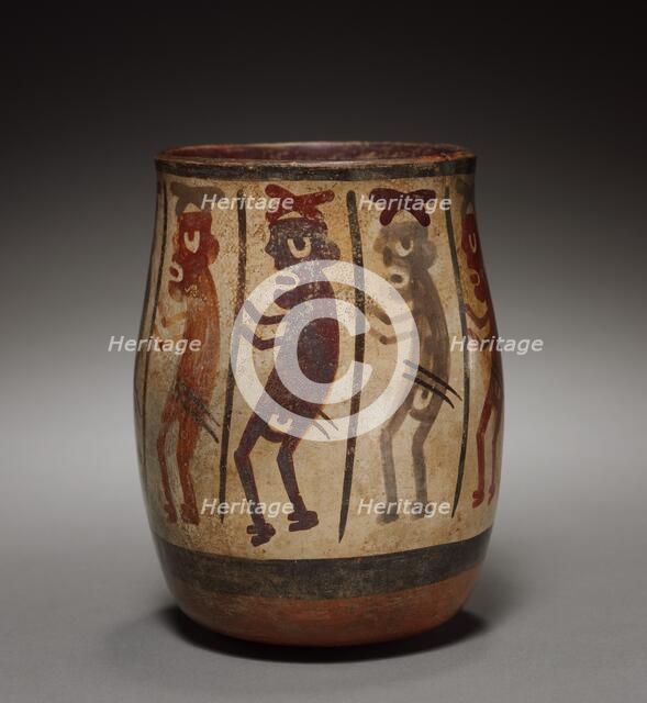 Vase with Procession of Warriors, c. 350-600. Creator: Unknown.