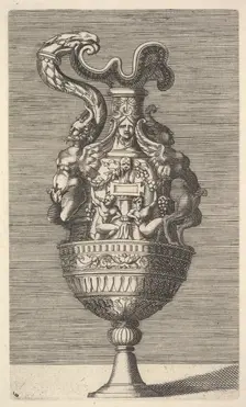 Vase with Two Winged Satyrs, 17th century. Creator: Rene Boyvin