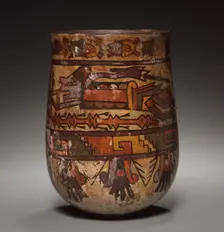 Vase with Trophy-heads and Warriors, c. 450-600. Creator: Unknown