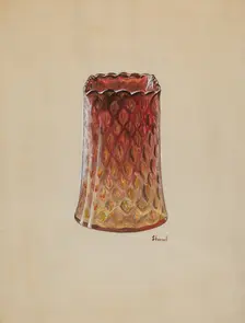 Vase (Amberina), c. 1937. Creator: Robert Stewart
