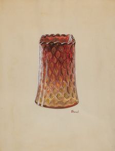 Vase (Amberina), c. 1937. Creator: Robert Stewart