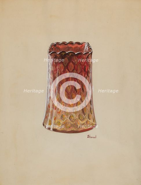 Vase (Amberina), c. 1937. Creator: Robert Stewart.