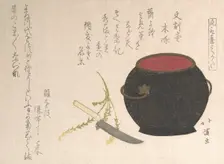 Vase and Kitchen Knife, 1816. Creator: Totoya Hokkei