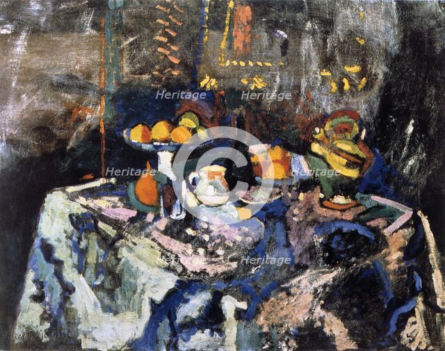 'Vase, Bottle and Fruit', c1903-1906. Creator: Henri Matisse.