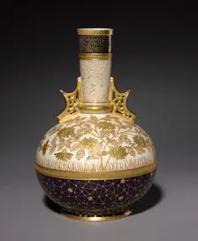 Vase, c. 1884-1887. Creator: Edward Lycett (American, 1833-1910); Faience Manufacturing Company (American)