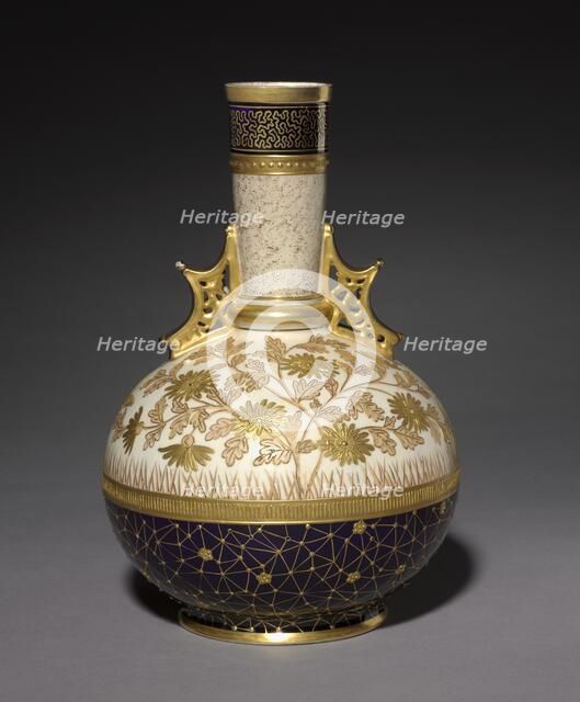 Vase, c. 1884-1887. Creator: Edward Lycett (American, 1833-1910); Faience Manufacturing Company (American).